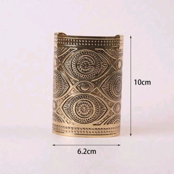 vintage Egyptian eyePattern Geometric Design Cuff Bangle For Women - Picture 3 of 3